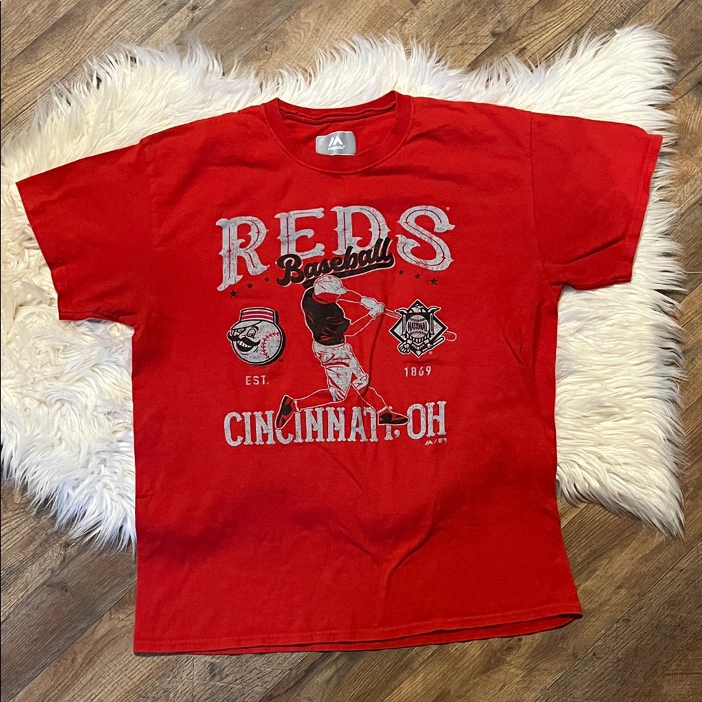 Vintage Style Cincinnati Reds Baseball Tee Men’s Large | Red Graphic MLB Shirt